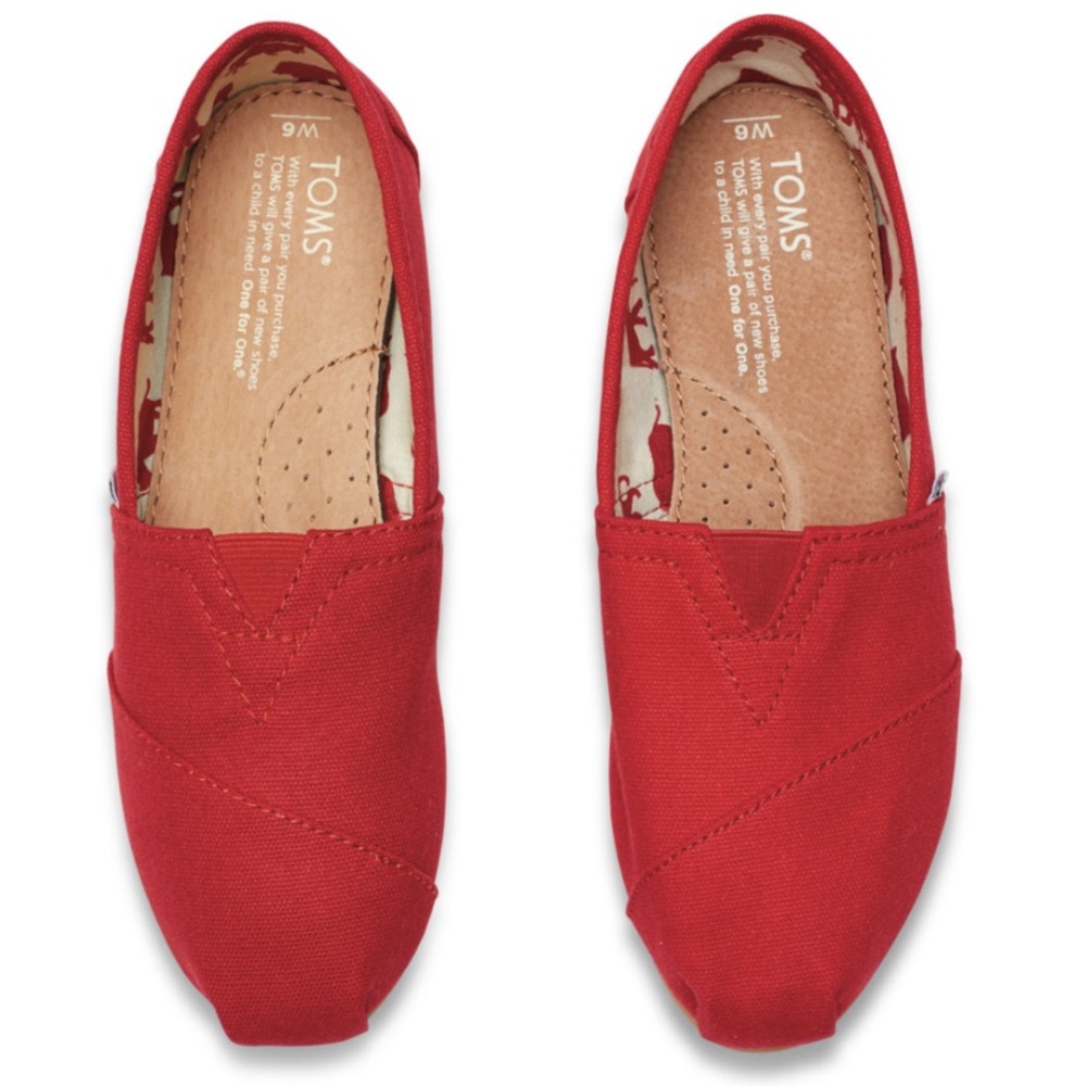TOMS canvas classic slip on (red, 7)